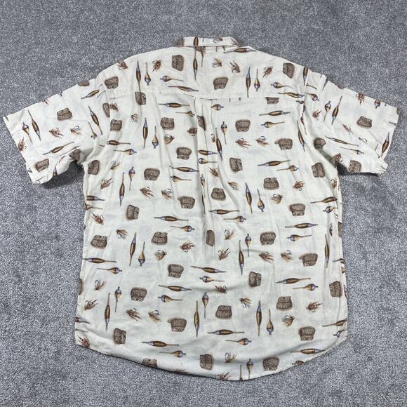 Woolrich Button Up Shirt Mens Extra Large Fishing Novelty Print Lure Bobber - Picture 7 of 11